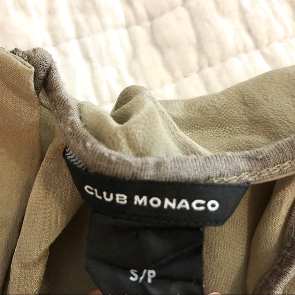 Club Monaco olive green modal silk blouse - Picture 4 of 5